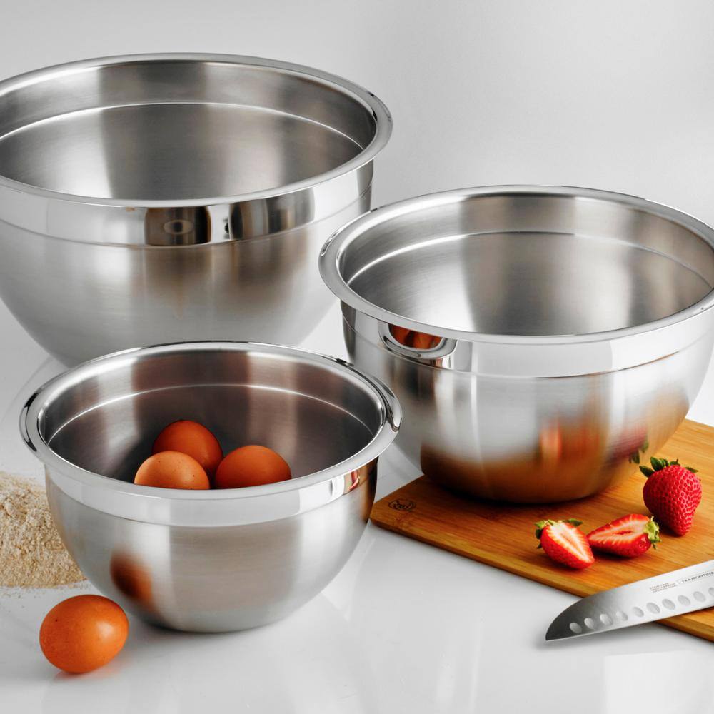 Premium Stainless Steel 3-Piece Mixing Bowl Set
