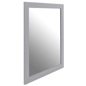 26 in. W x 32 in. H Rectangular Wood Framed Wall Bathroom Vanity Mirror in Pearl Gray