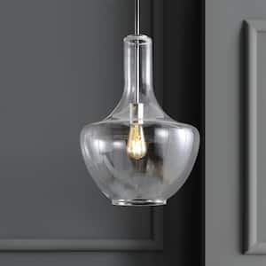 Watts 13.25 in. 1-Light Chrome/Clear Glass/Metal LED Pendant