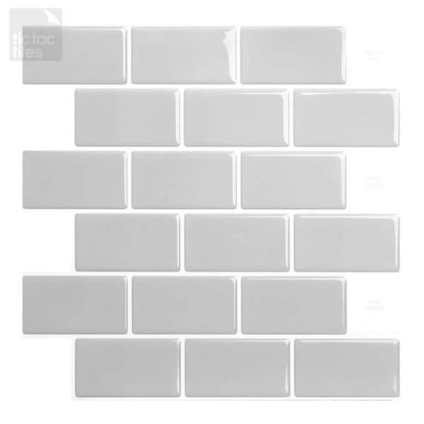 Tic Tac Tiles Subway Gray 12 in. W x 12 in. H Peel and Stick Decorative  Mosaic Wall Tile Backsplash (10-Tiles) HD-BBW55-10 - The Home Depot