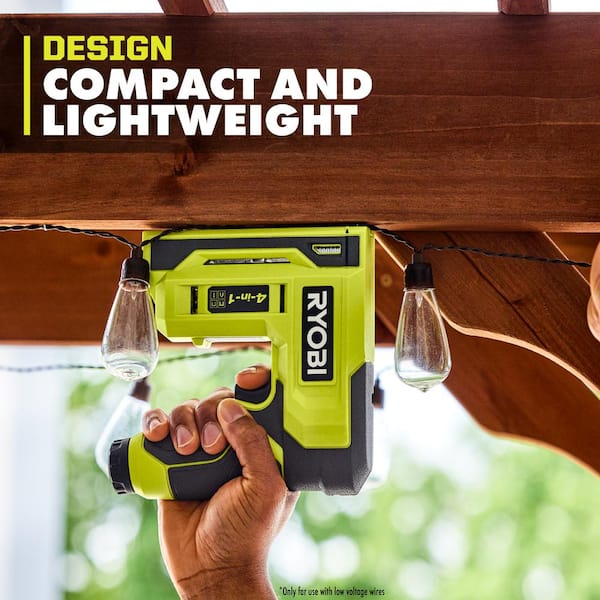 RYOBI - USB Lithium Cordless Craft 4-in-1 Stapler/Nailer Kit with 3.0 Ah Battery and Charging Cable