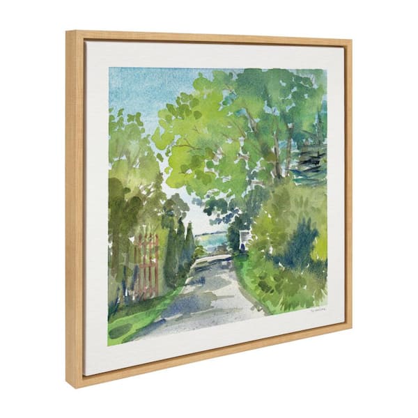 Kate and Laurel Sylvie The Lane and Sea Framed Canvas by Patricia Shaw Set of 1 Nature Art Print 22.00 in. x 22.00 in.