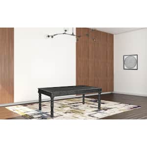 Charlie Contemporary Black Solid Wood 84 in. 4-legs Dining Table Seats 8