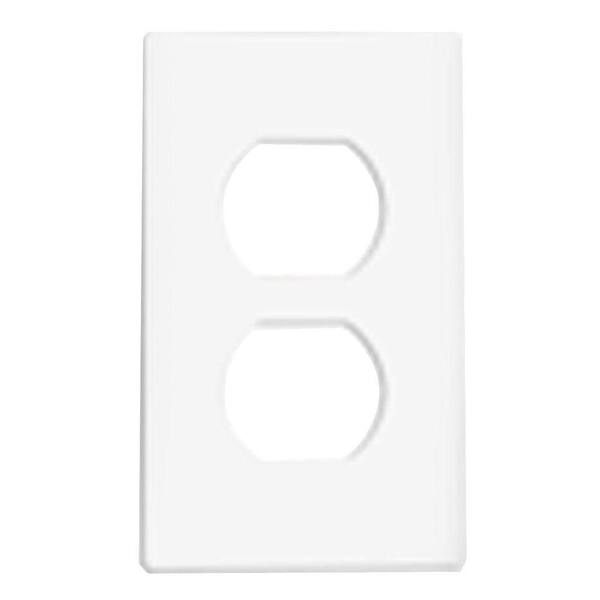 GE White 1-Gang Duplex Outlet Wall Plate (1-Pack)