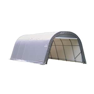 ShelterCoat 12 ft. x 24 ft. Wind and Snow Rated Garage Round Gray STD