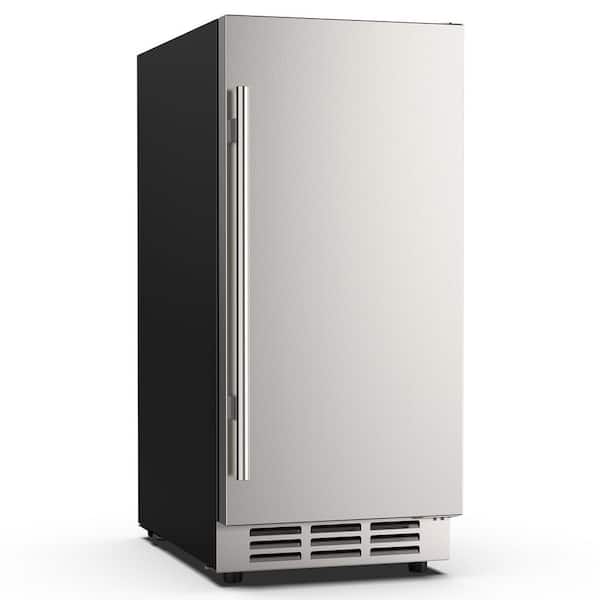 Mojgar 15 in. 5.29 cu. ft. Built-in Outdoor Mini Refrigerator in Silver Indoor/Outdoor Beverage Refrigerator for 80-Cans