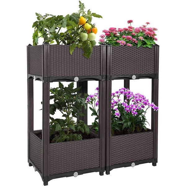 Ejoy DIY Elevated Garden Vegetable and Flower Plastic Planter Box