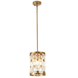 Delan 60-Watt 1-Light Copper Cone Mini Pendant Light with Tinted Glass Glass Shade and Incandescent