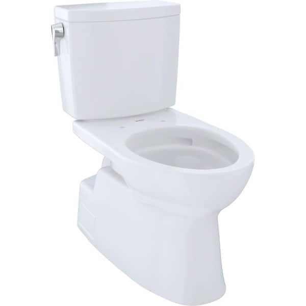 TOTO Vespin II 2-Piece 1.0 GPF Single Flush Elongated Toilet with CeFiONtect in Cotton White