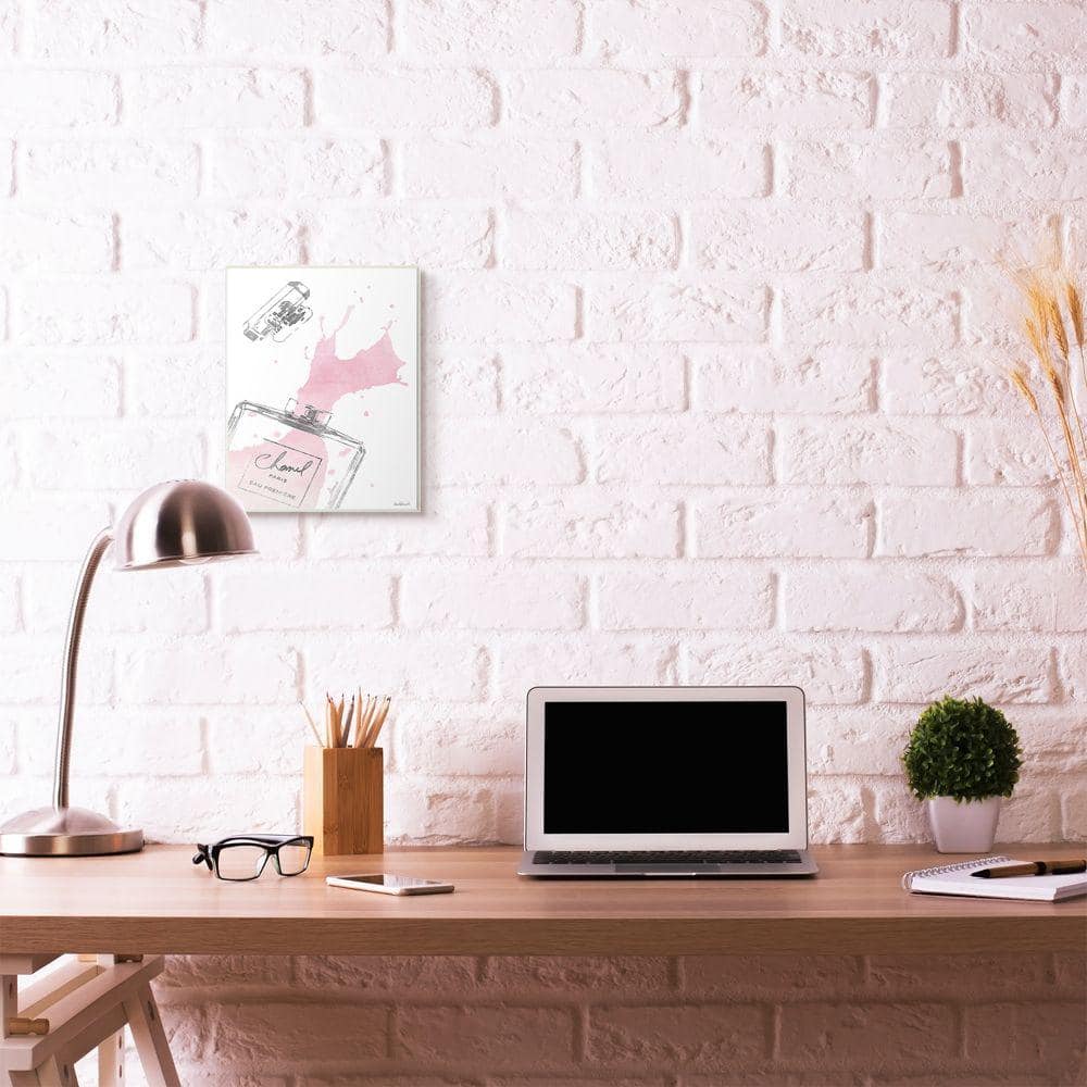Pink Watercolor Fashion Perfume Wood Wall Plaque for Kids