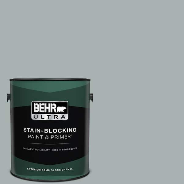 BEHR ULTRA 1 gal. #730F-4 Flint Smoke Semi-Gloss Enamel Exterior Paint & Primer