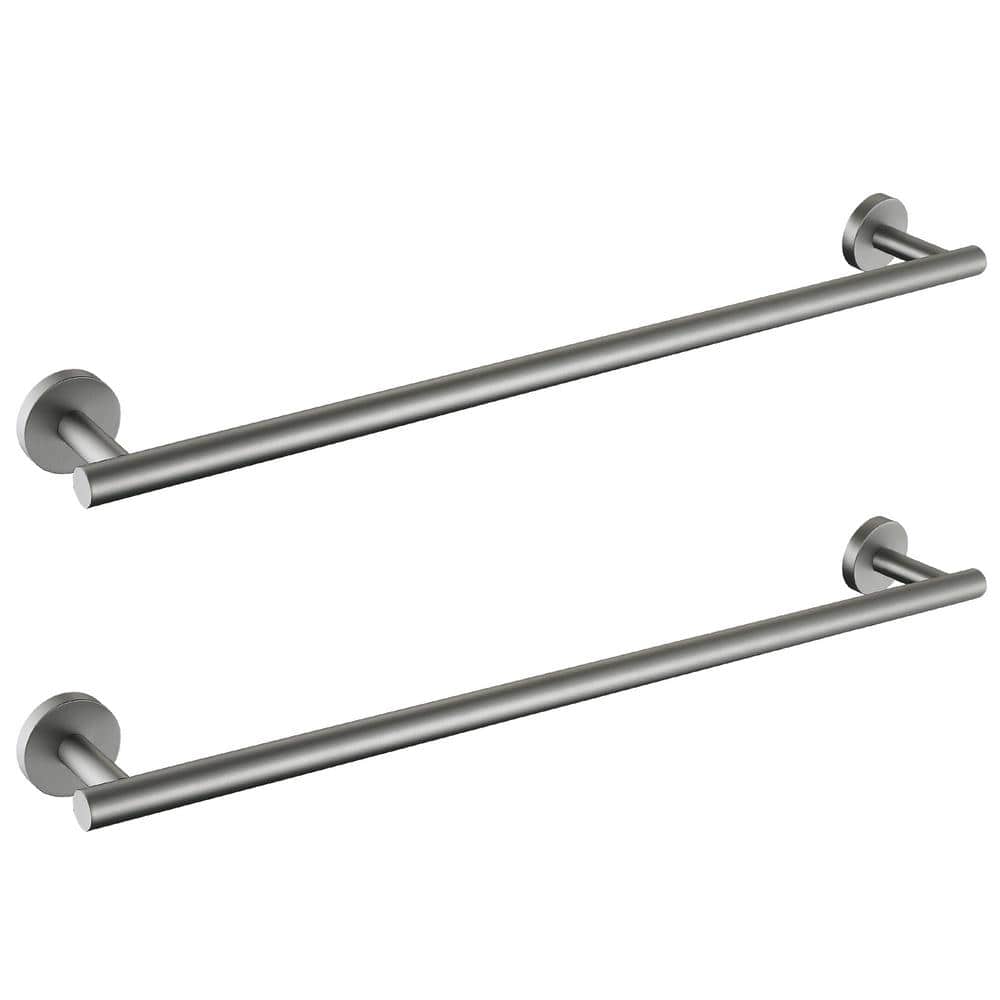 24 in. Wall mounted Towel Bar in Stainless Steel Brushed Nickel-2 Pack