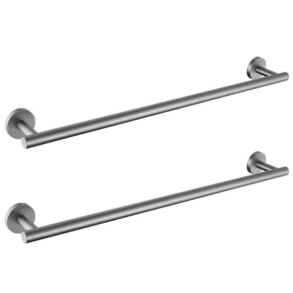 ruiling 24 in. Wall mounted Towel Bar in Stainless Steel Brushed Nickel-2 Pack