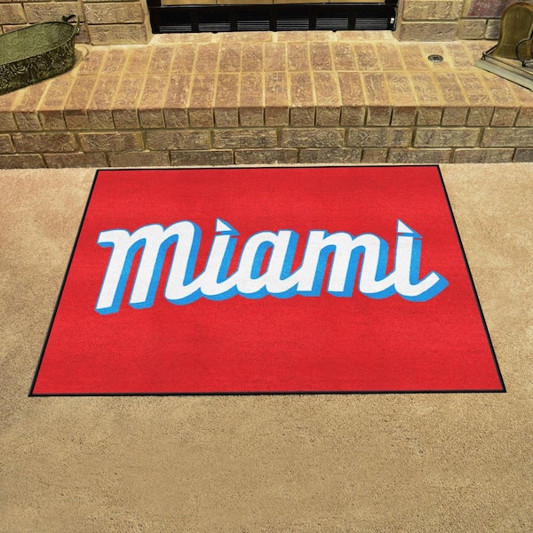 FANMATS MLB Miami Marlins Orange 2 ft. x 2 ft. Round Area Rug