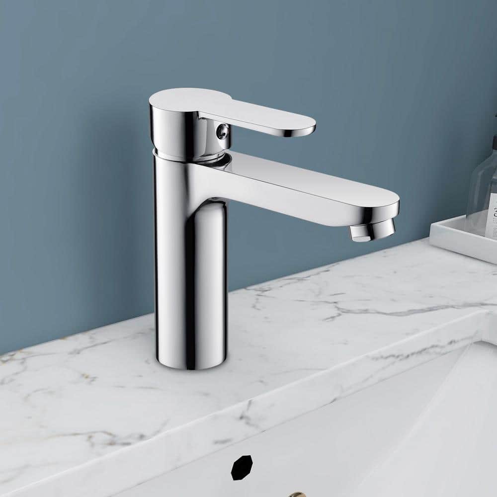 Chrome Single-Handle High Arc Bathroom Faucet