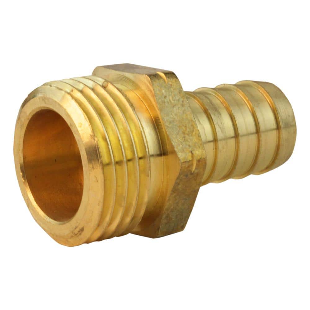 LTWFITTING Brass 3/4 Barb x 3/4 FHT Hose Repair/Connector,Garden Hose  Fitting(Pack of 5)