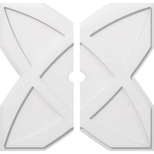 1 in. P X 9-3/4 in. C X 28 in. OD X 2 in. ID Titus Architectural Grade PVC Contemporary Ceiling Medallion, Two Piece