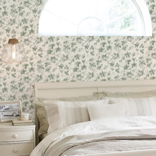 Laura Ashley Autumn Leaves Sage Green Wallpaper