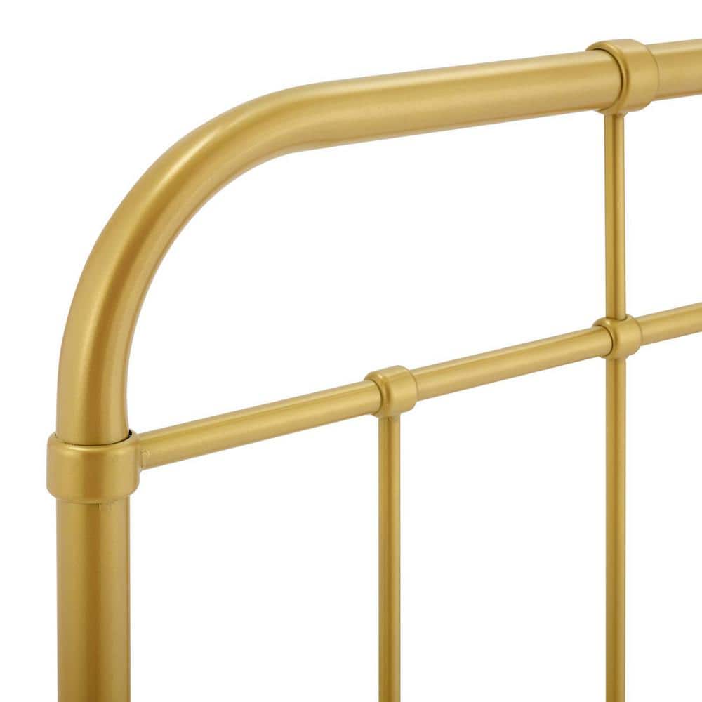 Alessia Full Gold Metal Headboard with Spindle Detail