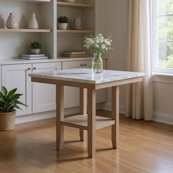 36 in. H White Square Seats 4