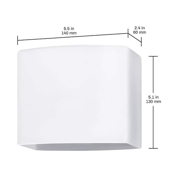 4.7 in. White Frosted Glass Square Shade with 1 in. Neckless Fitter for Pendant, Chanderlier, Wall Light, Vanity Light