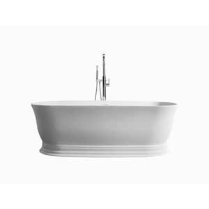 Heritage 70.9 in. x 31.5 in. Solid Surface Soaking Bathtub with Center Drain in White