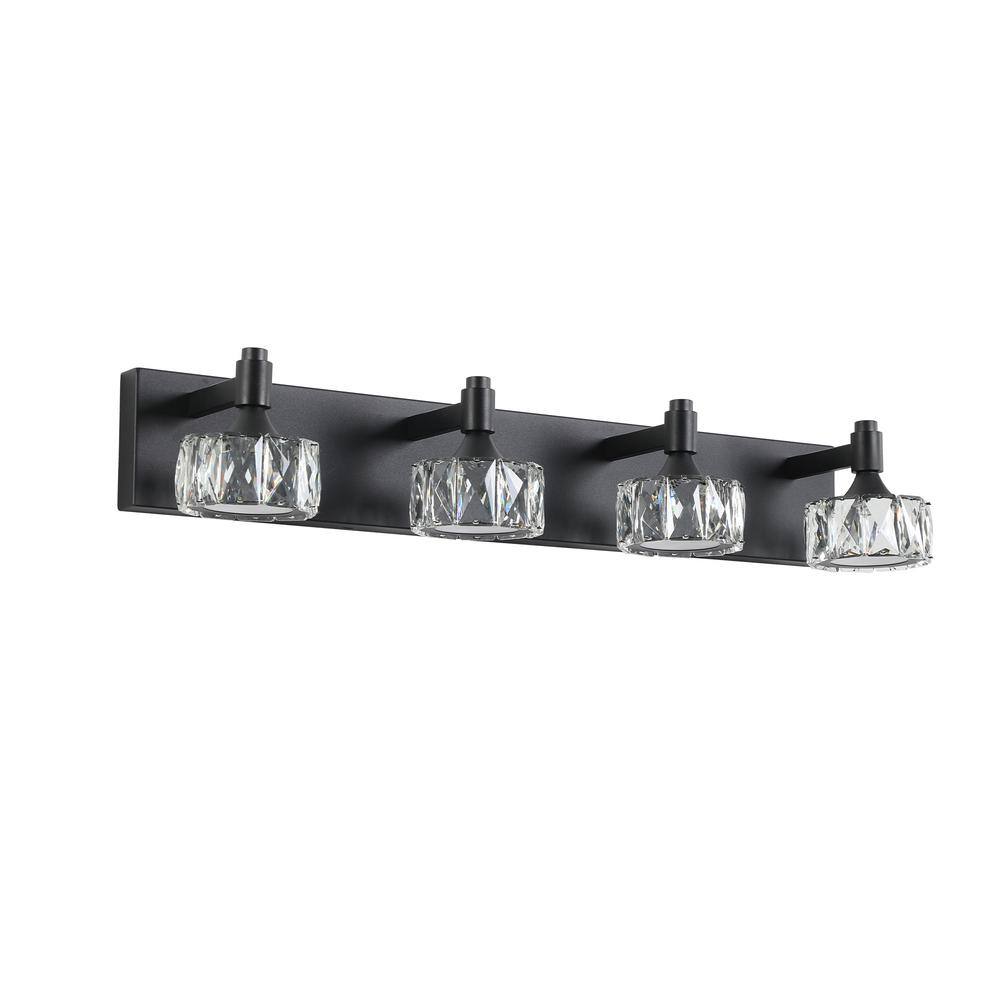 Modern 28.1 in. 4-Light Black LED Vanity with Frosted Glass price history on PriceWatchPro