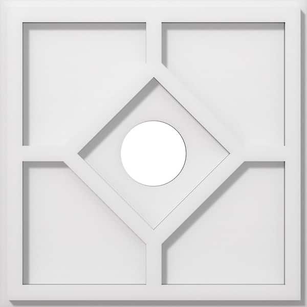 Ekena Millwork 1 in. P X 4-3/4 in. C X 14 in. OD X 3 in. ID Embry Architectural Grade PVC Contemporary Ceiling Medallion