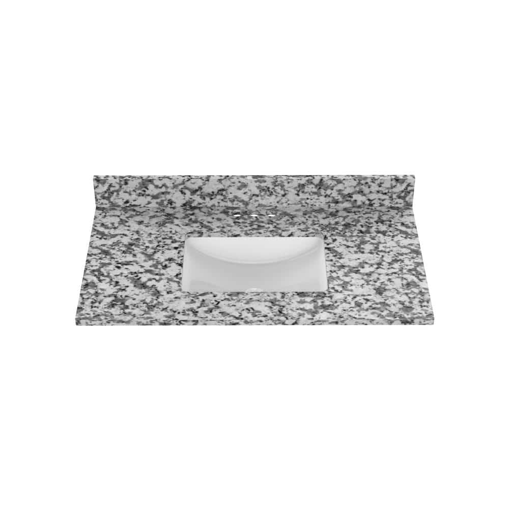 Home Decorators Collection 37 in. W x 22 in D Granite white Rectangular Single Sink Vanity Top in Granite -  BT37BG3301-RS