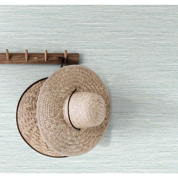 60.75 sq. ft. Tedlar Seaglass Braided Faux Jute High Performance Vinyl Unpasted Wallpaper Roll