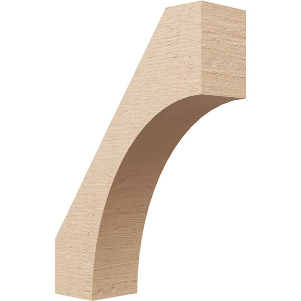 Ekena Millwork 5 in. x 22 in. x 16 in. Westlake Rough Cedar Woodgrain Timberthane Polyurethane Knee Brace, Primed