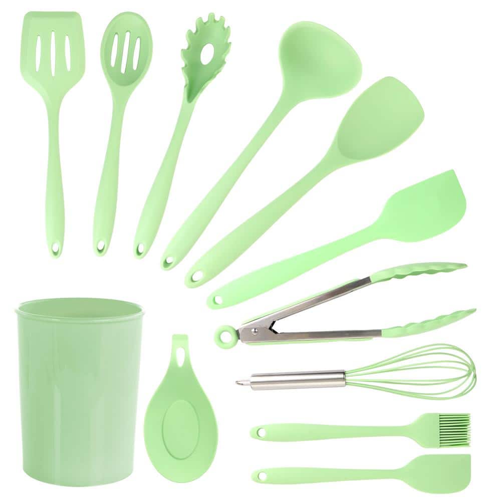 MegaChef 12Piece Mint Green Utensil Set 986114351M The Home Depot