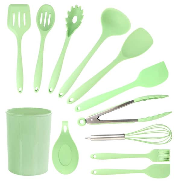 MegaChef 12-Piece Mint Green Utensil Set