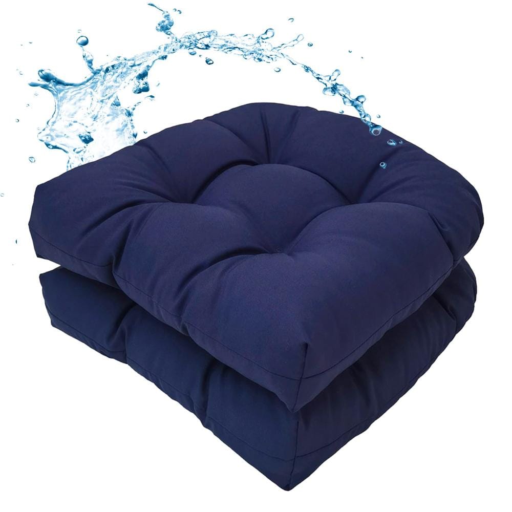 19 x 19 Outdoor Chair Cushions Set of 2, Water-Repellent Tufted Patio Seat Cushions, Thick PP Cotton Fill, Navy price history on PriceWatchPro