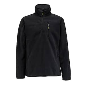 Quarter Zip Men's X-Large Black Polyester Fleece Pullover