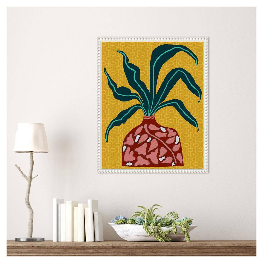 Snappy Botanical III Abstract Canvas Print with White Floater Frame