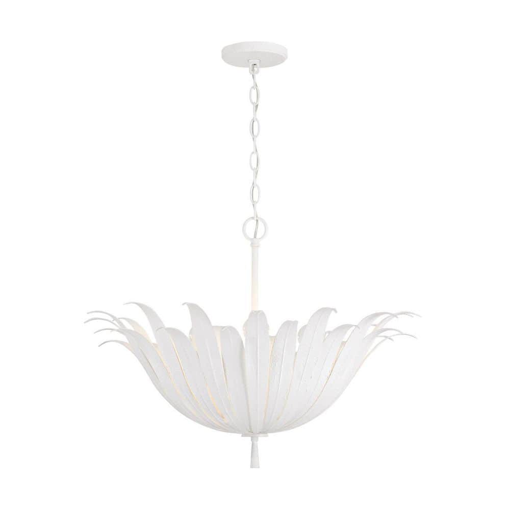 Eden 60-Watt 4-Light Textured White Botanical Pendant Light and No Bulbs Included price history on PriceWatchPro