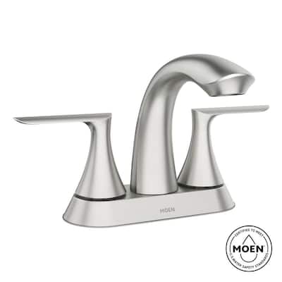 Findlay 4 in. Centerset Double-Handle Bathroom Faucet in Spot Resist Brushed Nickel