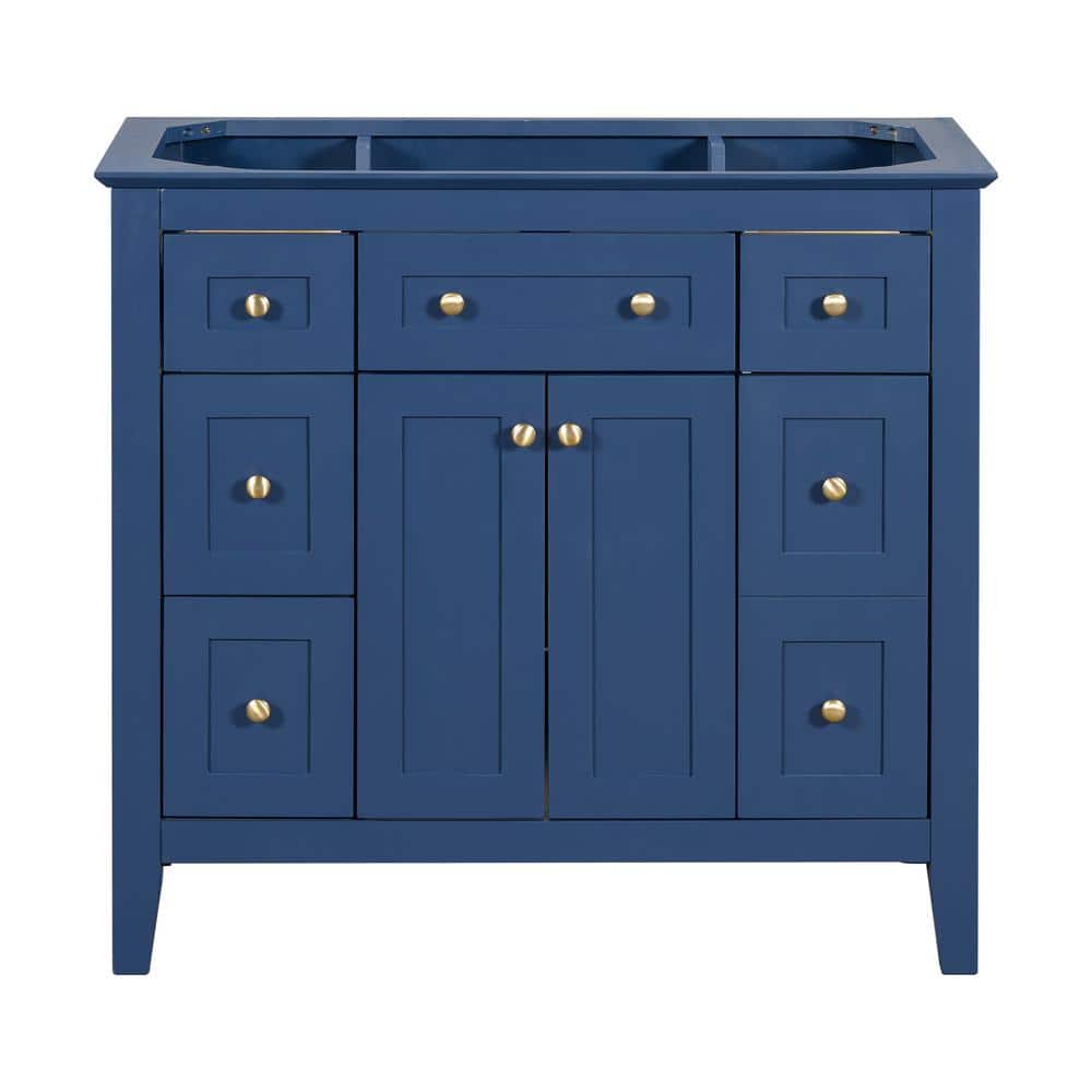 36 in. W x 18 in. D x 33 in. H Bath Vanity Cabinet without Top in Blue