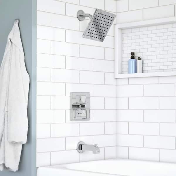 Modern Single-Handle 1-Spray Tub and Shower Faucet 1.8 GPM in Chrome (Valve Included)