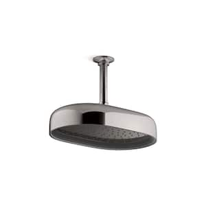 Statement Oblong 1-Spray Patterns 1.75 GPM 12 in. Ceiling Mount Rainhead Fixed Shower Head in Vibrant Titanium