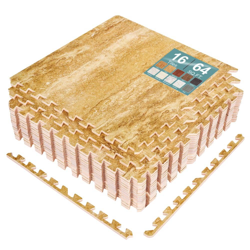 16 Tiles 64 Sq ft Wood Grain Interlocking Floor Foam Tile Mats - for Home, Playroom, Basement - Wood price history on PriceWatchPro