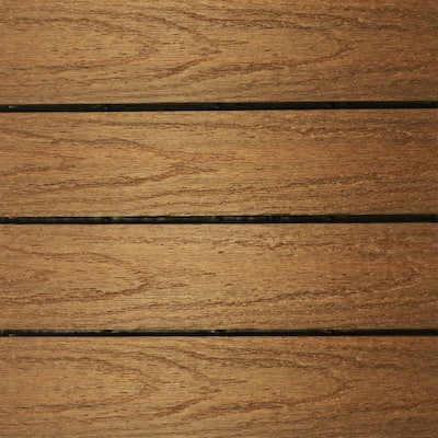 UltraShield Naturale 1 ft. x 1 ft. Quick Deck Outdoor Composite Deck Tile in Peruvian Teak (10 sq. ft. Per Box)
