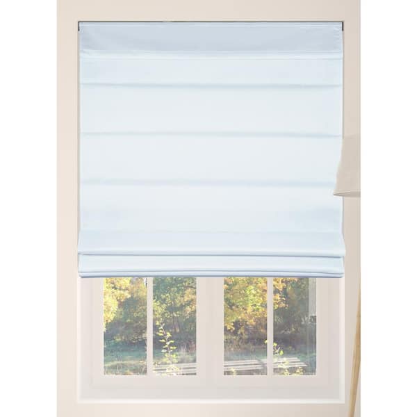 Arlo Blinds Cut-to-Size Baby Blue Cordless Bottom-Up Light Filtering with Backing Fabric Roman Shades 29.5 in. W x 72 in. L