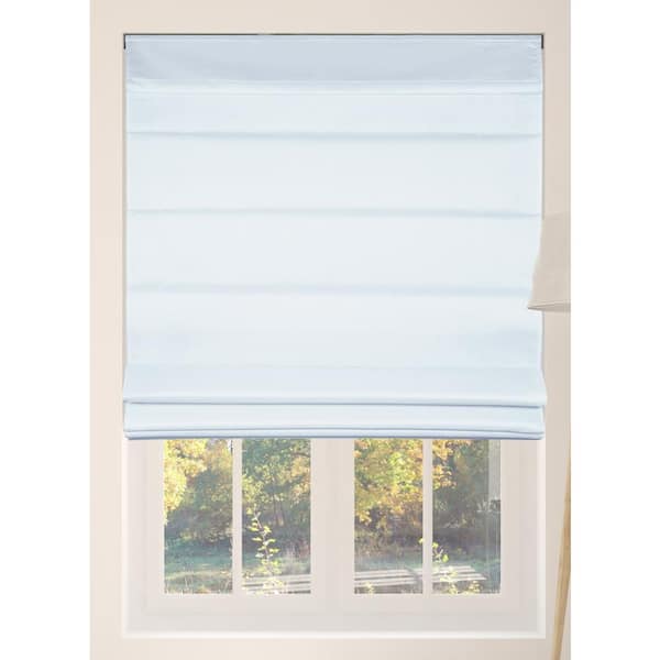 Arlo Blinds Cut-to-Size Baby Blue Cordless Bottom Up Light Filtering with Backing Fabric Roman Shades 34 in. W x 72 in. L