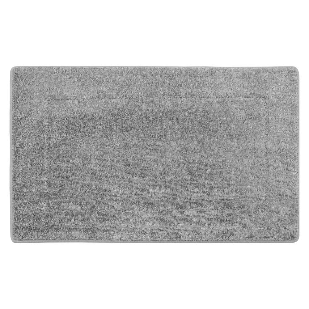 Terry Memory Foam Light Grey 20 in. x 32 in. Polyester Bath Rug