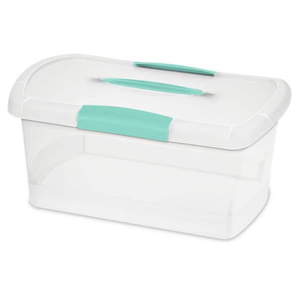 18748606 Medium Nesting ShowOffs 8 Qt. Clear File Box w/ Latches (24 Pack)