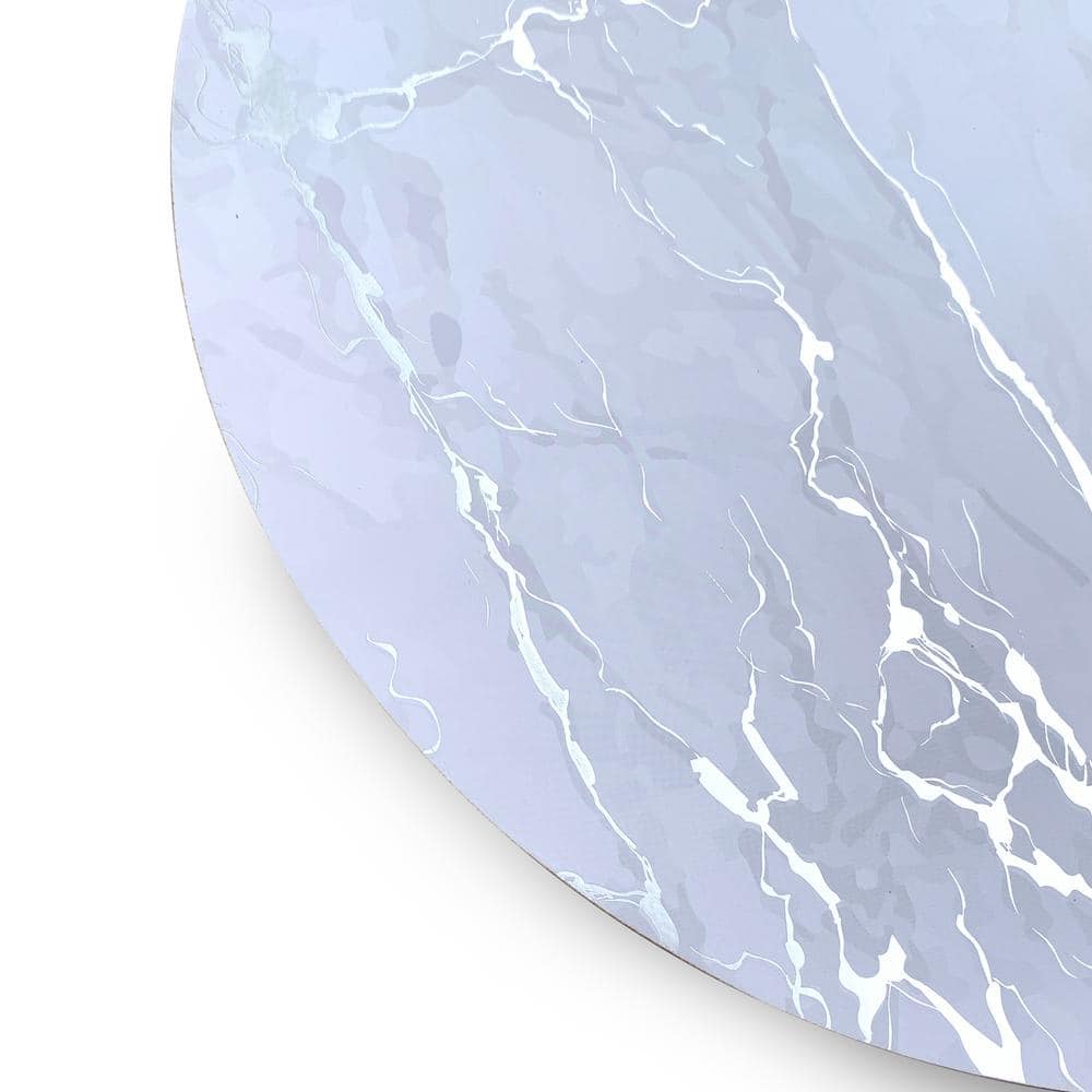 Silver Marble Cork 15" Round Placemats and Coasters Set
