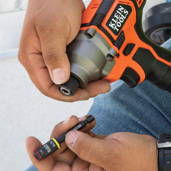 Klein Tools 3-in-1 Impact Flip Socket, 1/4 in., 5/16 in., 3 in. L