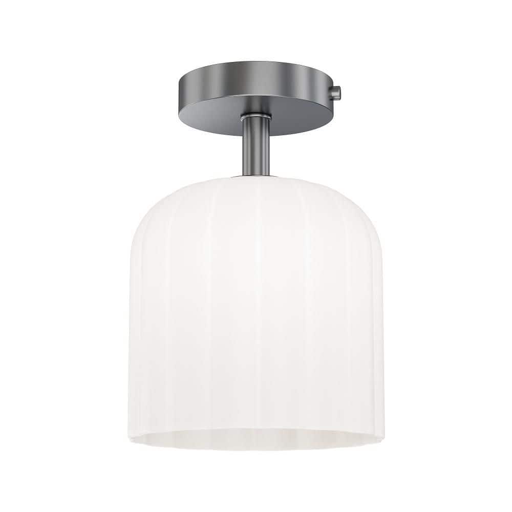 Parkmont 8 in. Plug and Play 1-Light Brushed Nickel Semi Flush Mount with SkyPlug price history on PriceWatchPro